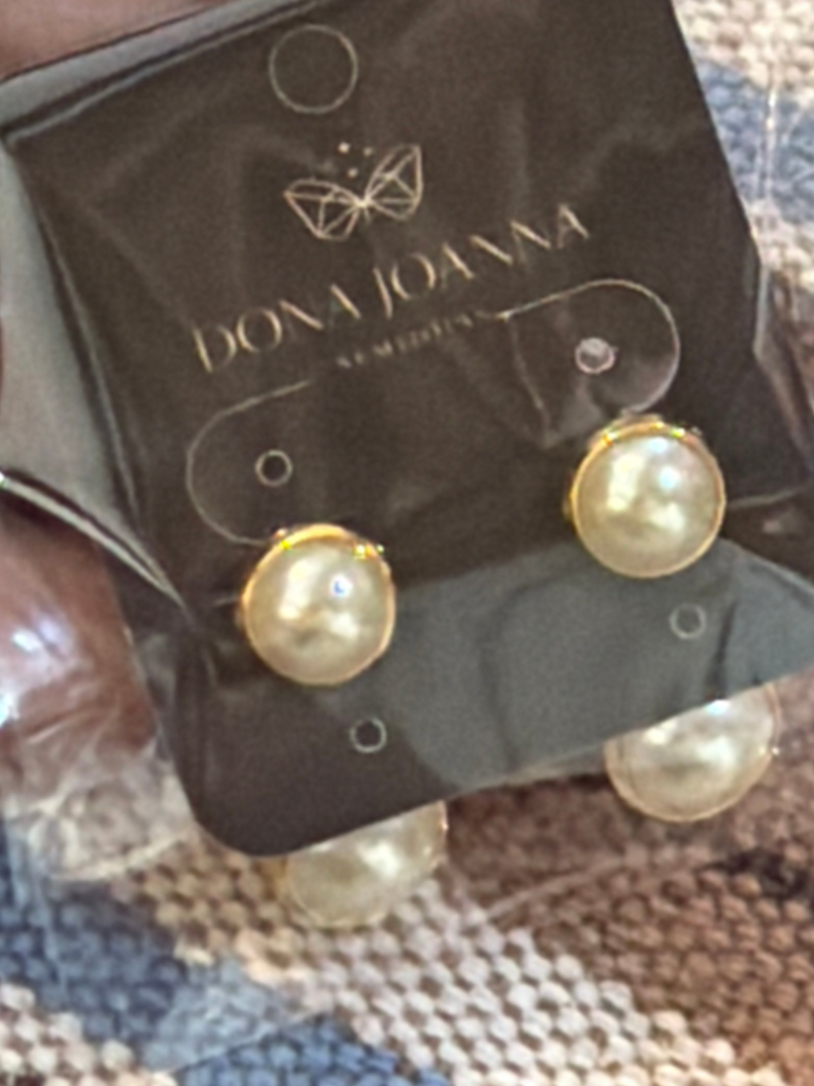 Brinco pérola dourado dupla