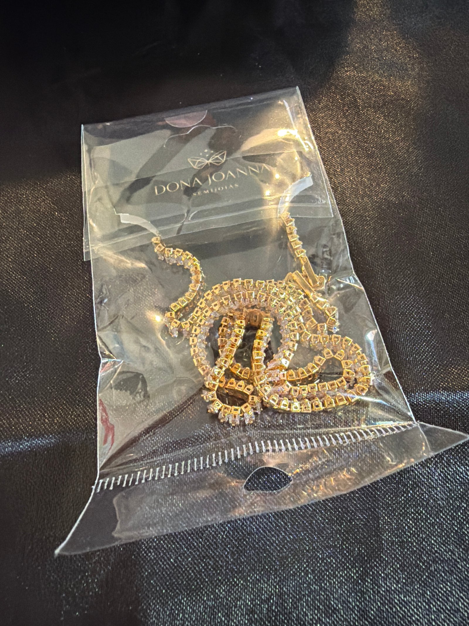 Colar pedraria PR cristal