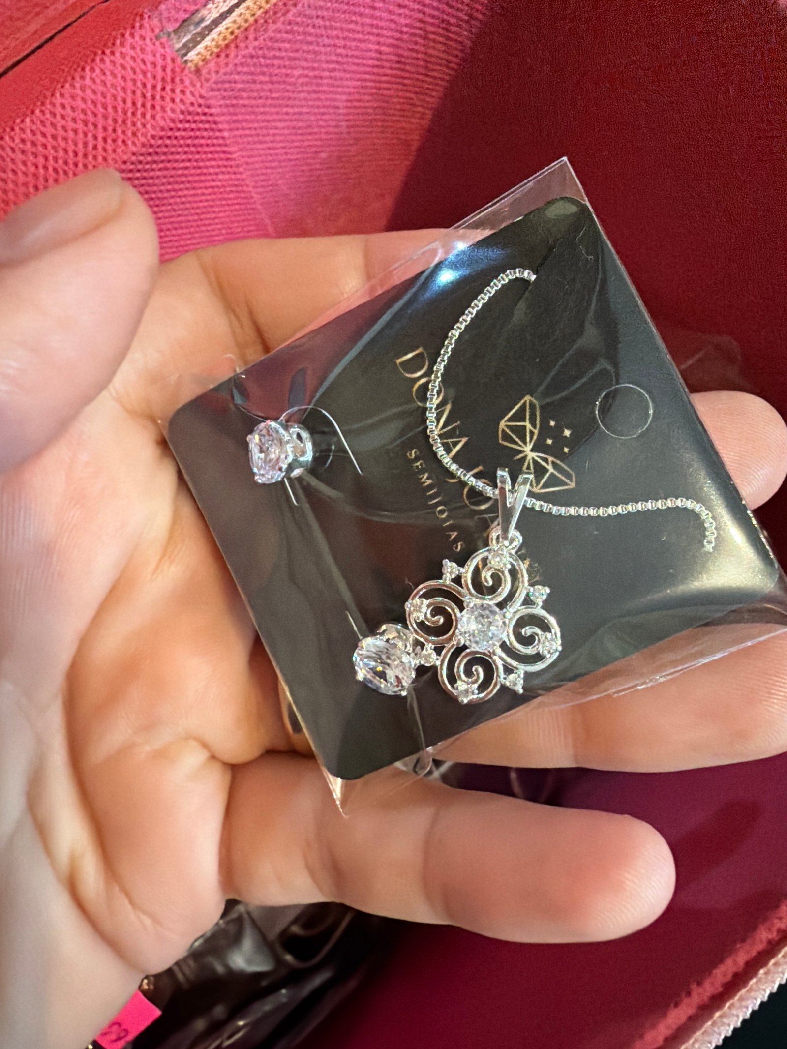 Conjunto flor prata