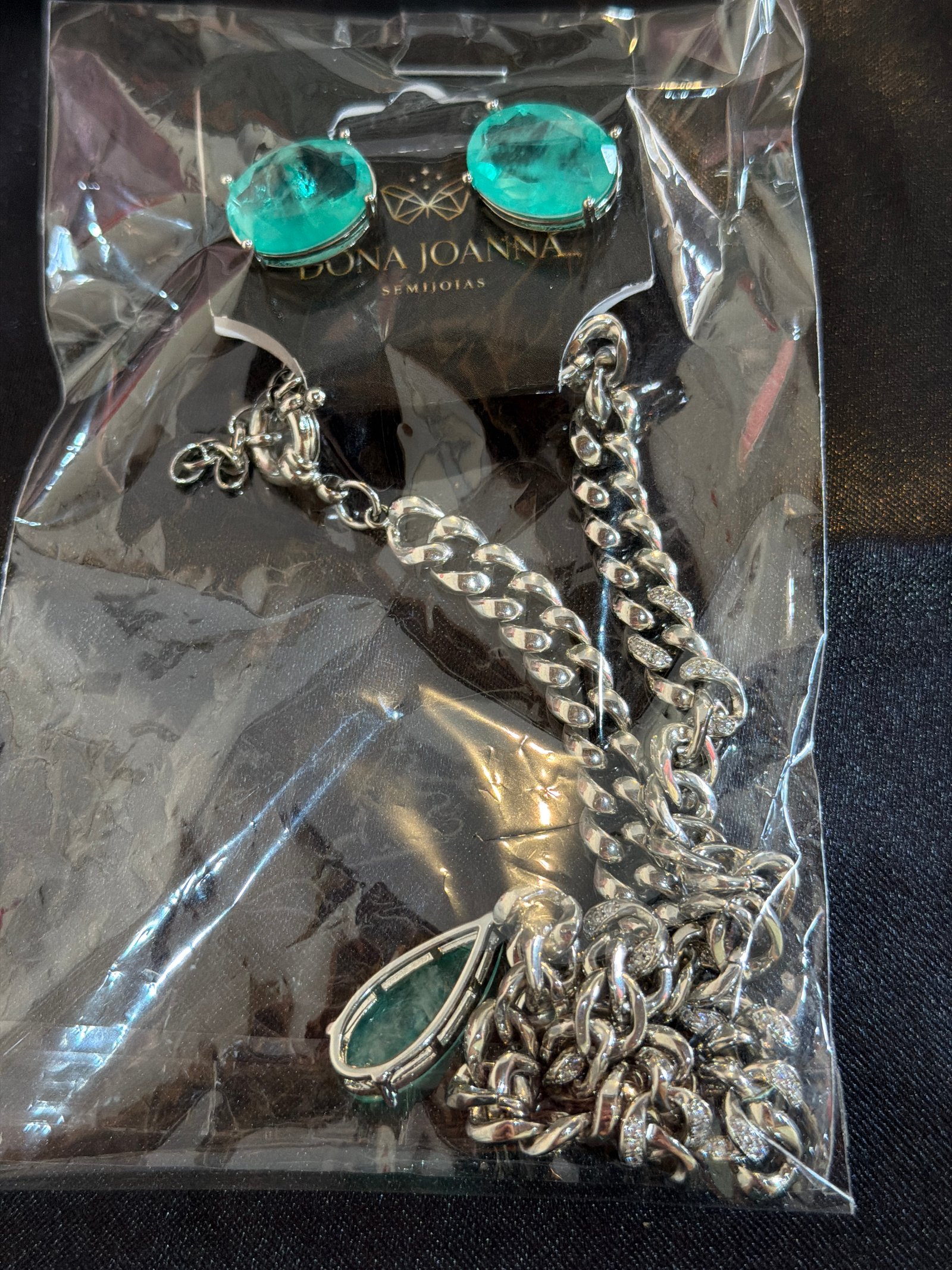 Conjunto luxo azul turquesa