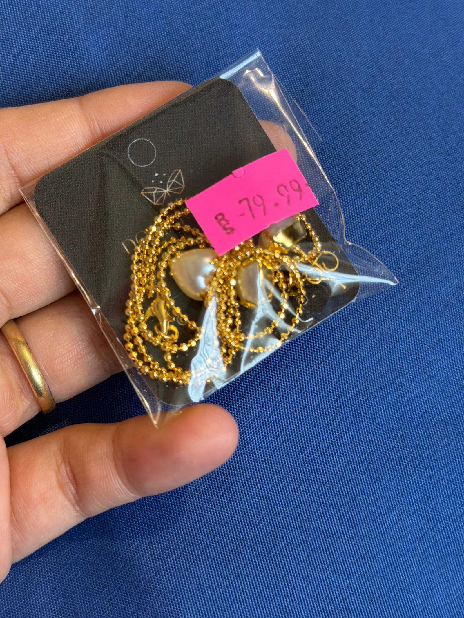 Conjunto coração pérola