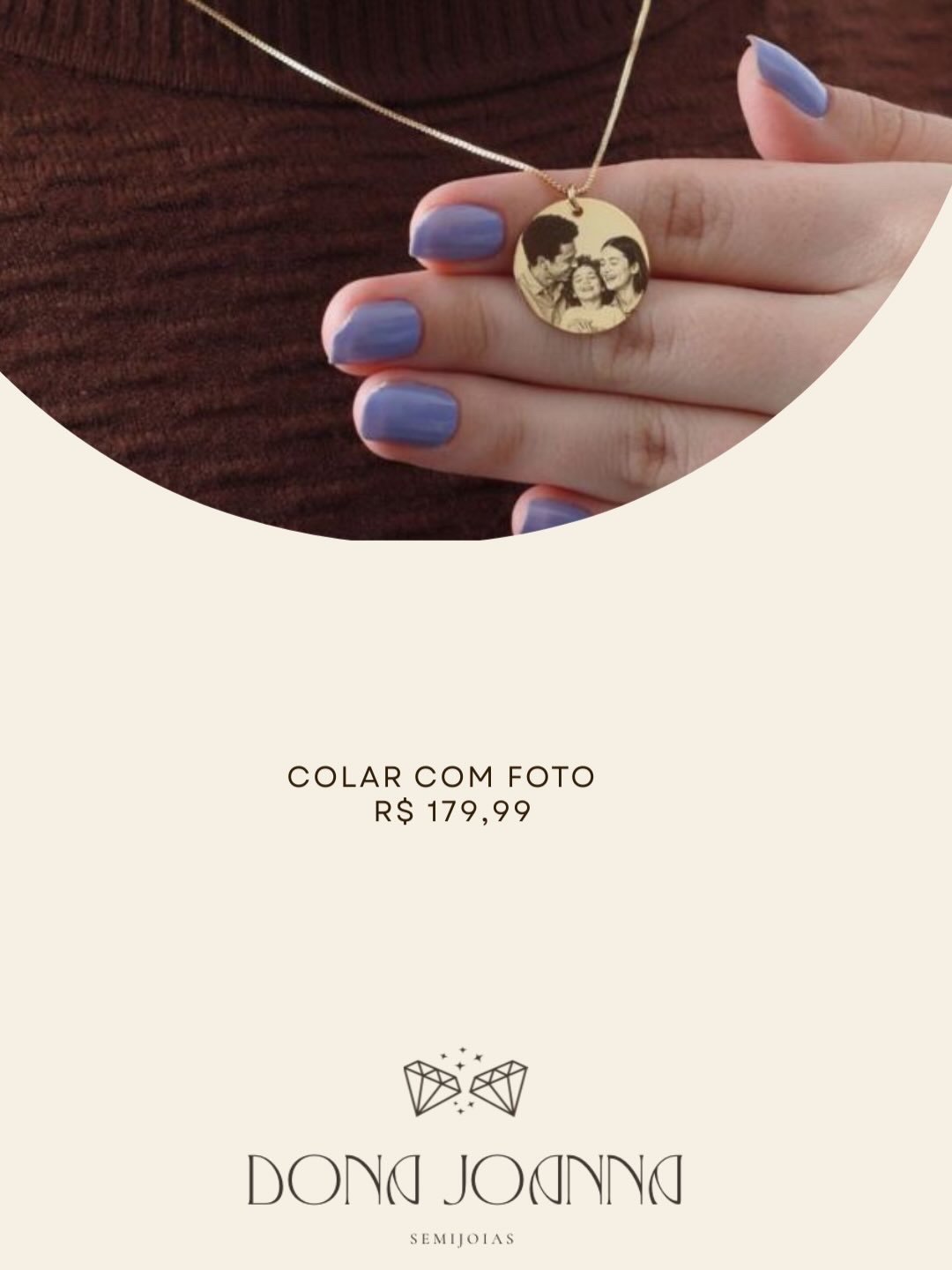 Colar dourado personalizado 