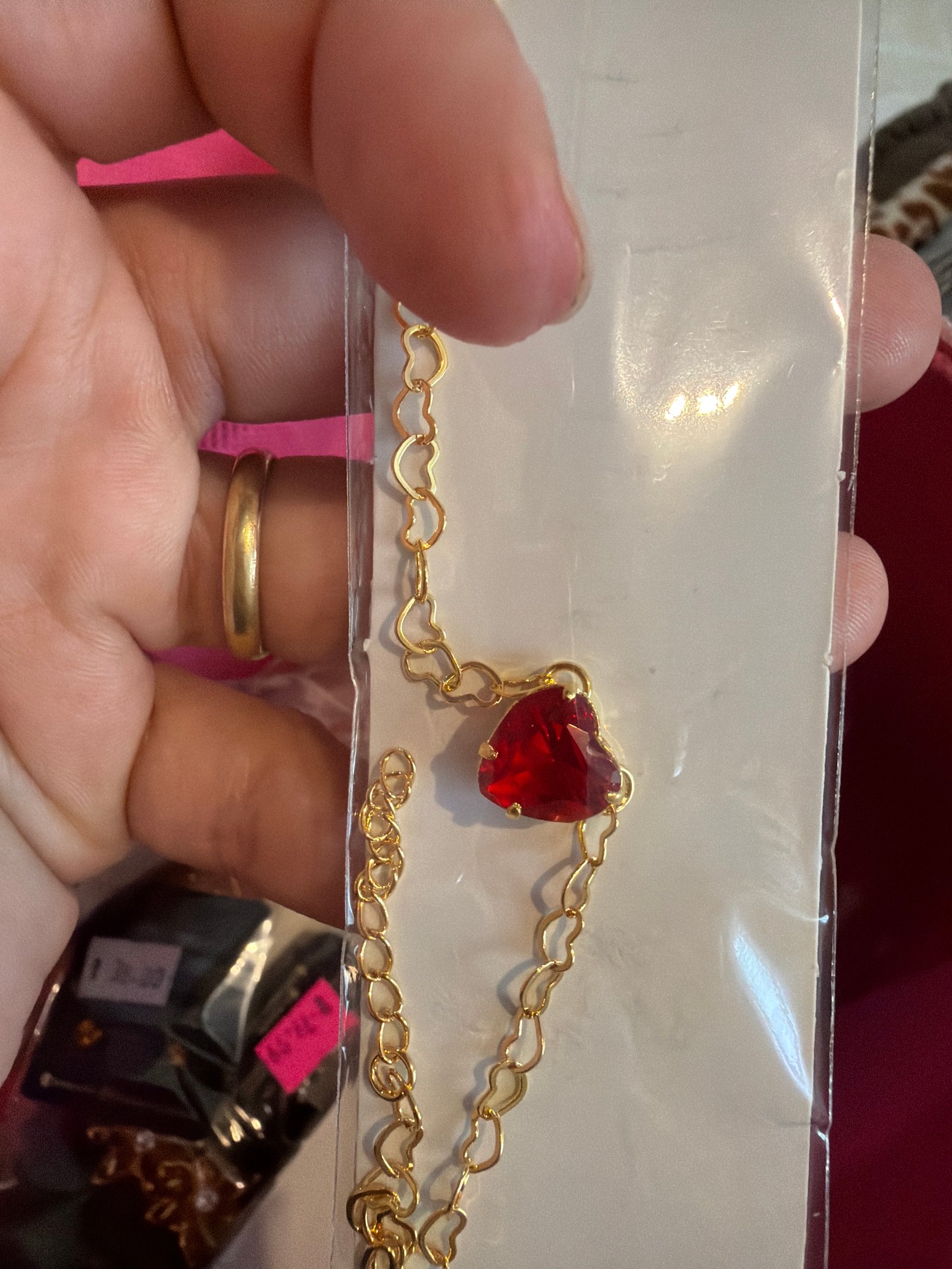 Pulseira coração vermelho