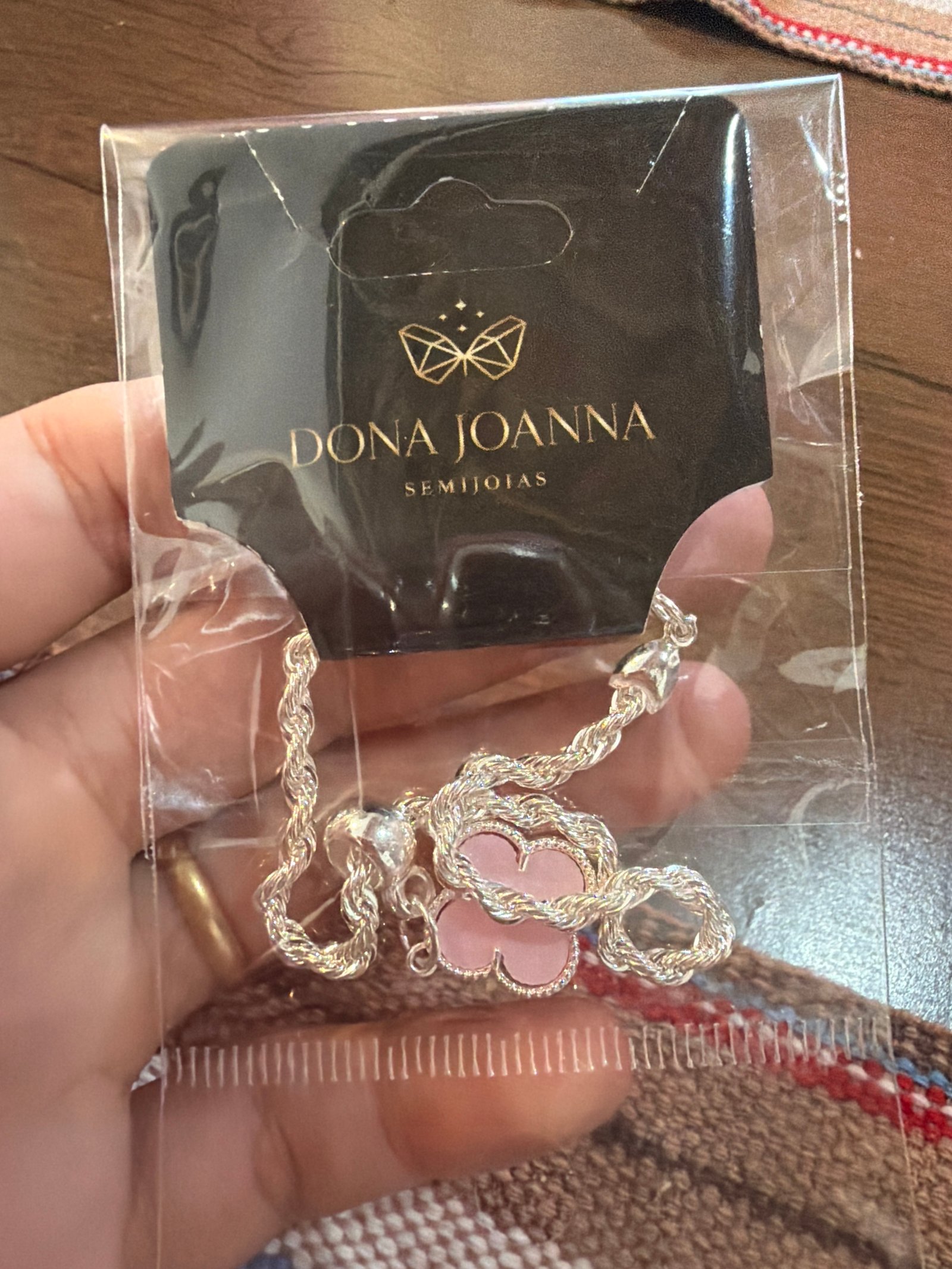 Pulseira prata tr rosa