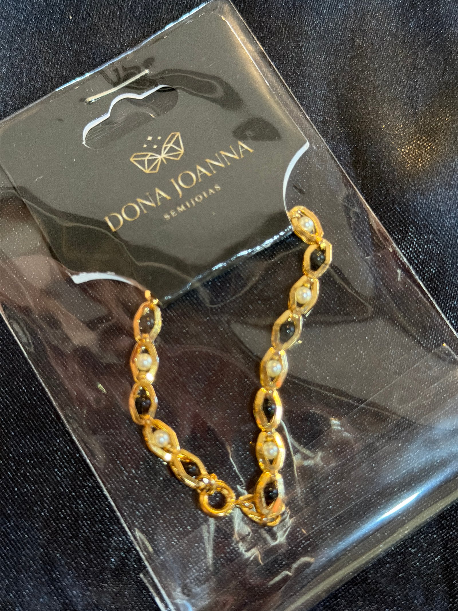 Pulseira infantil branco e preto